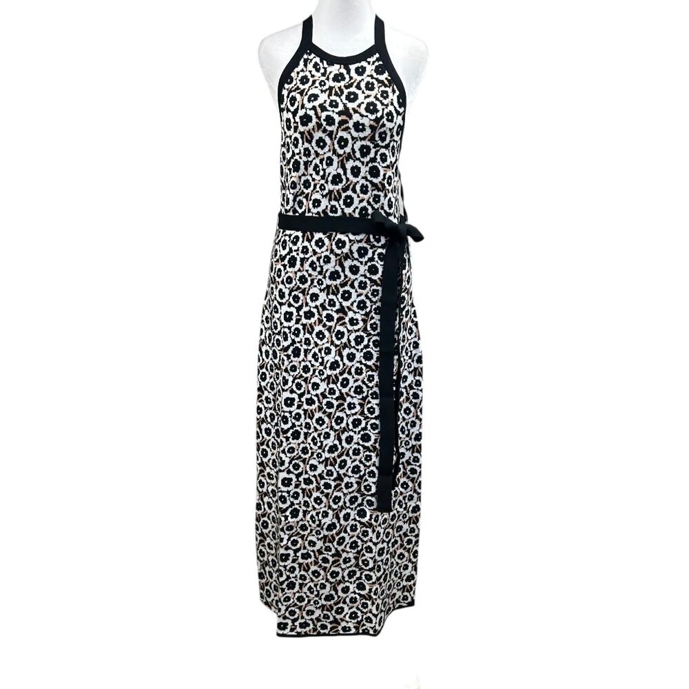 NEW Diane Von Furstenberg Target Poppy Print Halter Tie Knit Midi Dress Size M - Picture 1 of 8